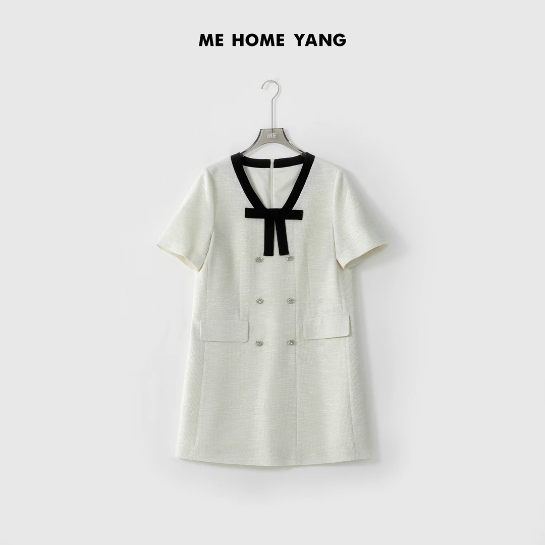 ME【小香蝴蝶结领】休闲连衣裙夏季显瘦时尚通勤裙子MEQS5082