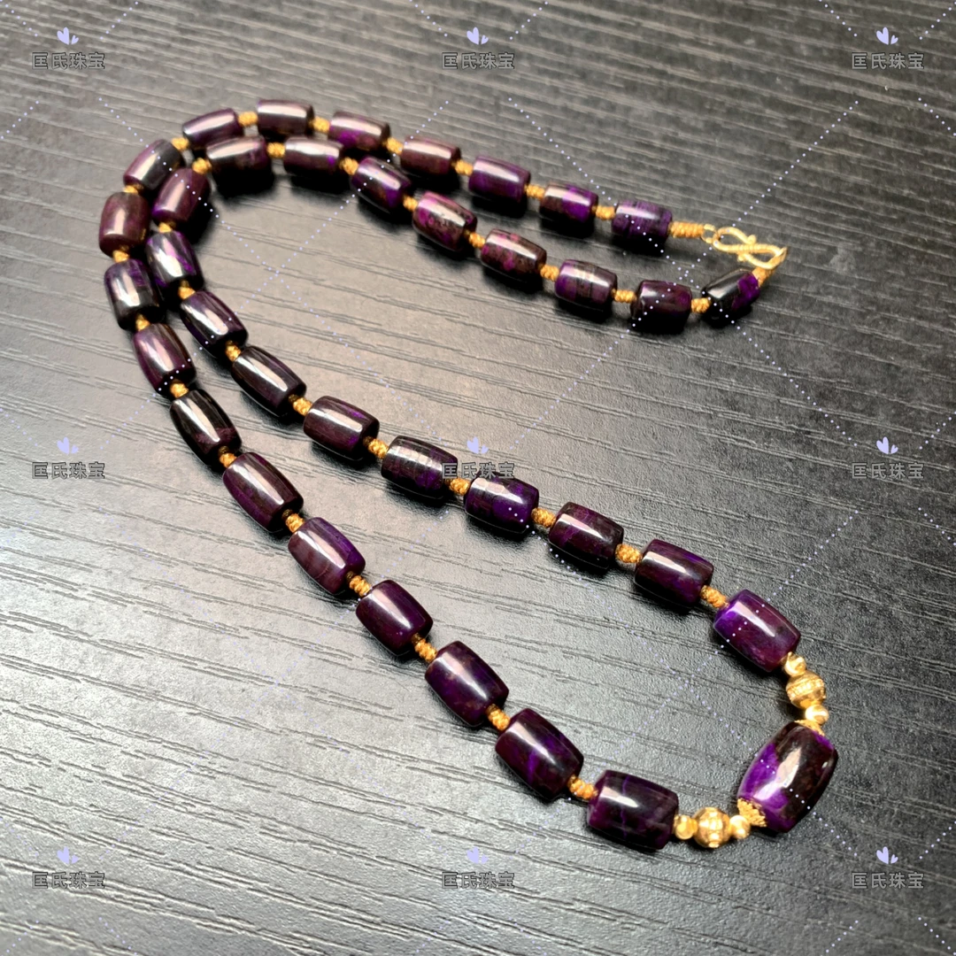 匡氏臻选 18K金舒俱来帝王紫桶珠项链 Z-HL-A0409（多样性发一）