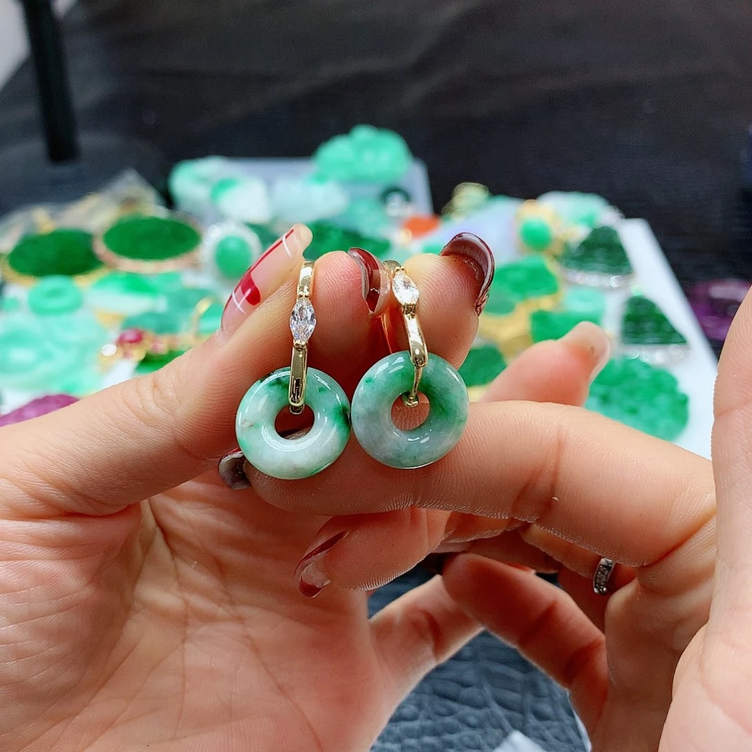 【闪购商品】翡翠耳饰未镶嵌，