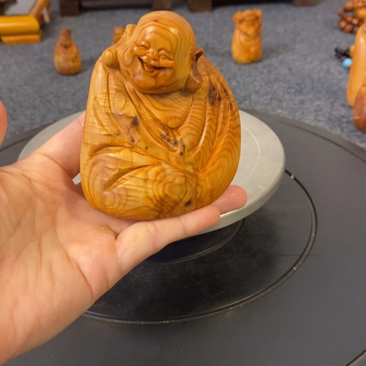 柏木（崖柏）太行崖柏弥勒佛摆件根雕工艺品