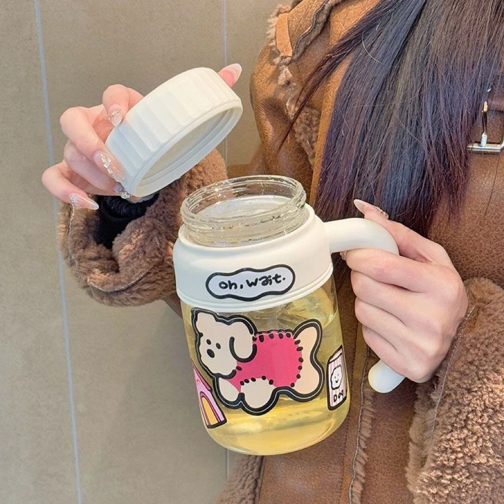 水杯女新款2025高颜值大容量塑料水杯车载泡茶杯学生咖啡杯子mh