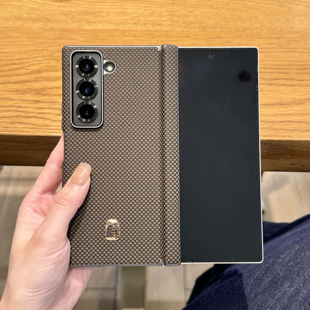 适用三星W26心系天下手机壳新款双中轴保护火星纹fold7高档外壳