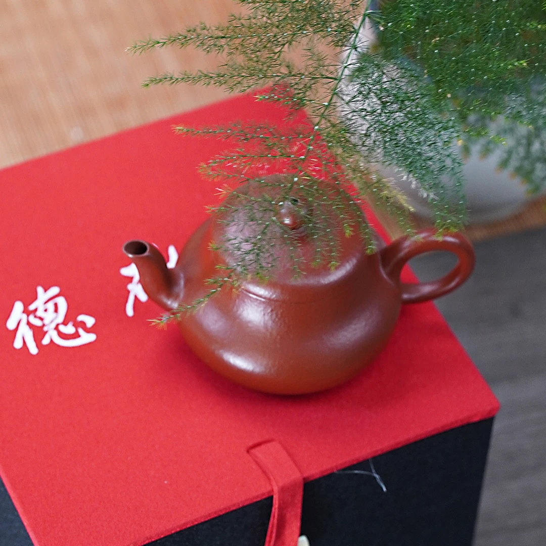 【宜兴紫砂】君德壶半手工原矿红朱泥100ml