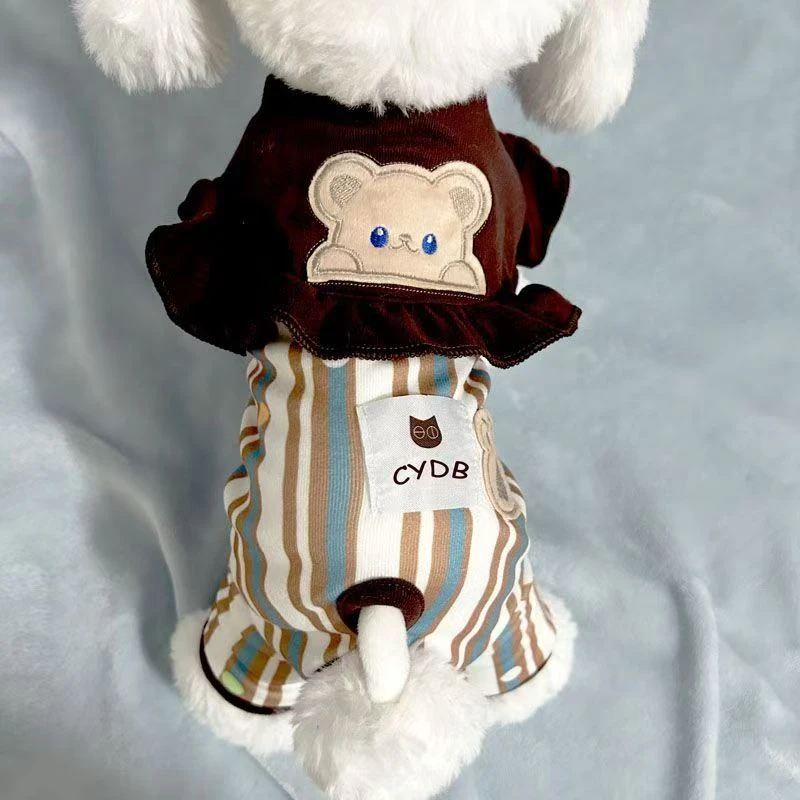 约克夏狗狗衣服秋冬款德绒护肚衣马尔济斯贵宾犬宠物四脚包肚衣服