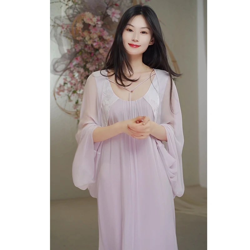 泊风ozen【紫藤物语】设计师原创改良汉服背心式吊带裙飘逸开衫