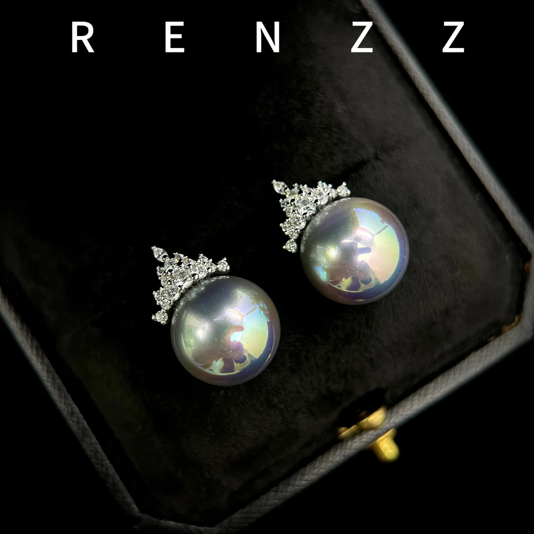 7875灰色冰雪皇后14mm耳钉