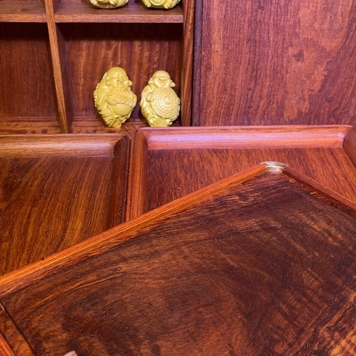 淄***英绒质木大国紫檀茶盘文盘