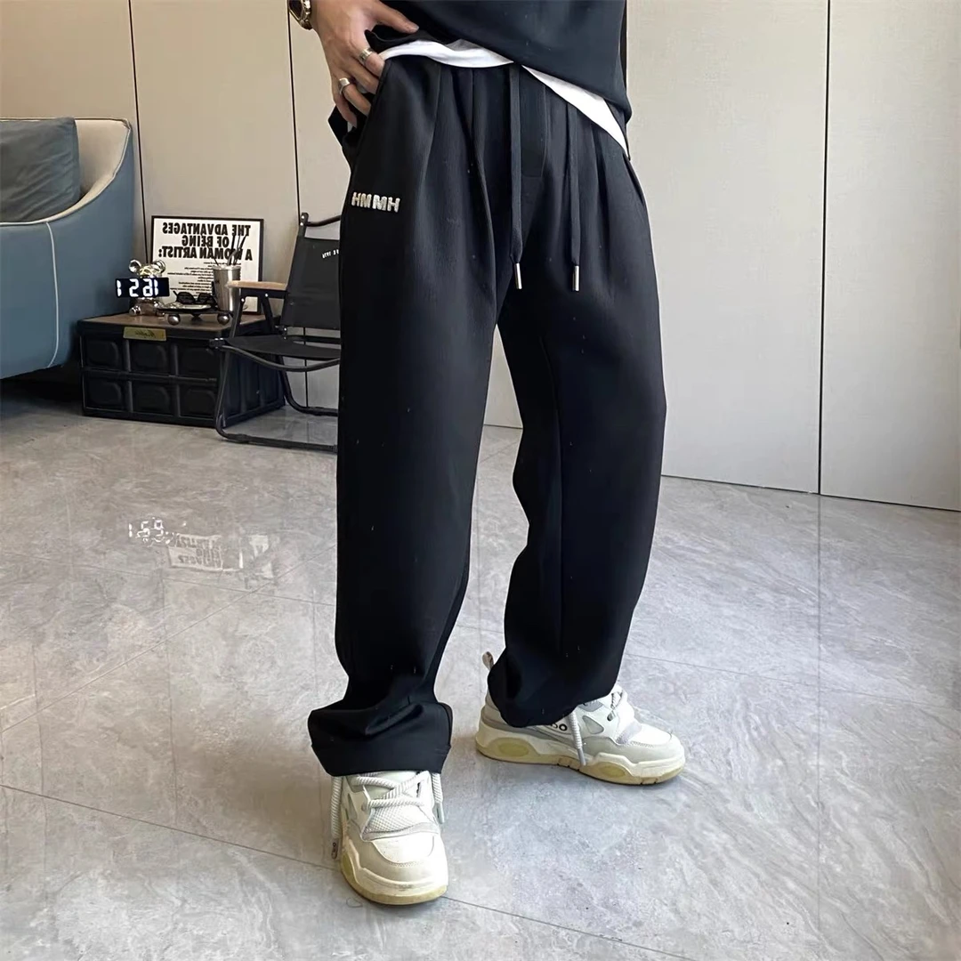 DG春秋/精纺竖纹微阔直筒休闲裤 3035016