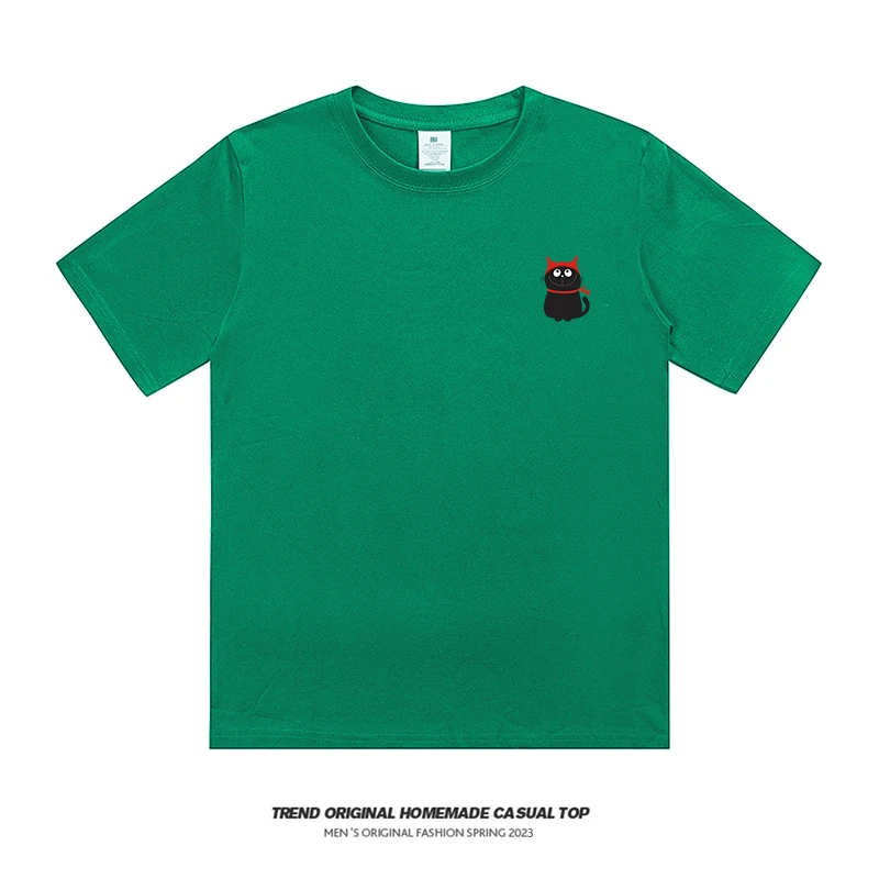 【T恤系列】小黑猫 230g男女同款短袖