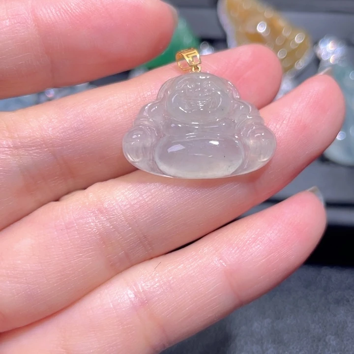 颈饰18K金镶嵌翡翠翡翠