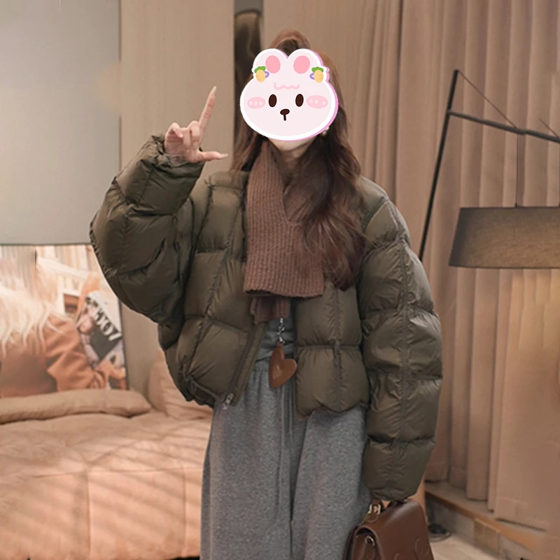 今年流行圆领棉服女2025冬季新款加厚保暖宽松显瘦休闲百搭棉衣潮