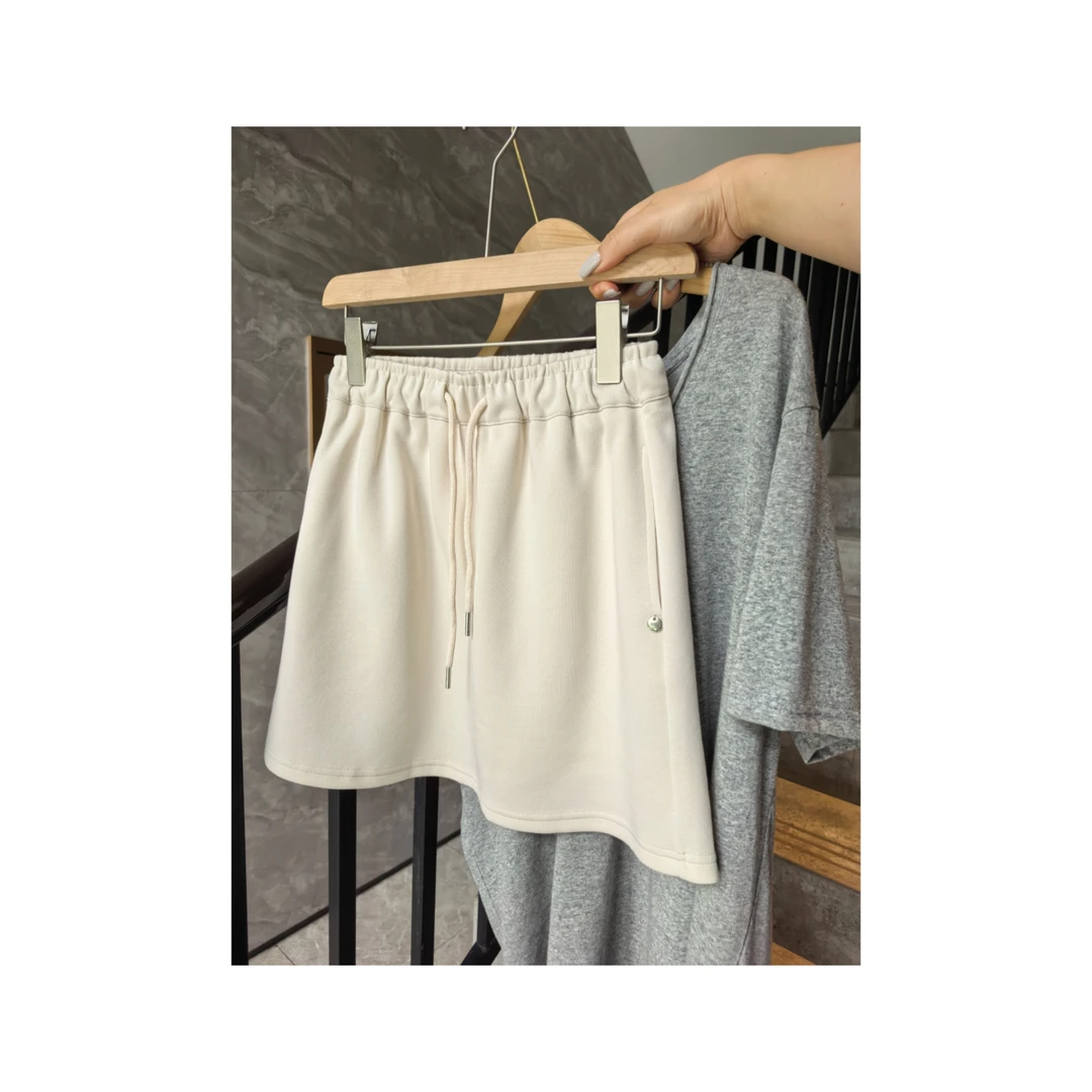 墨迹姐高个子微胖“运动短裙”女松紧腰百搭宽松含安全裤