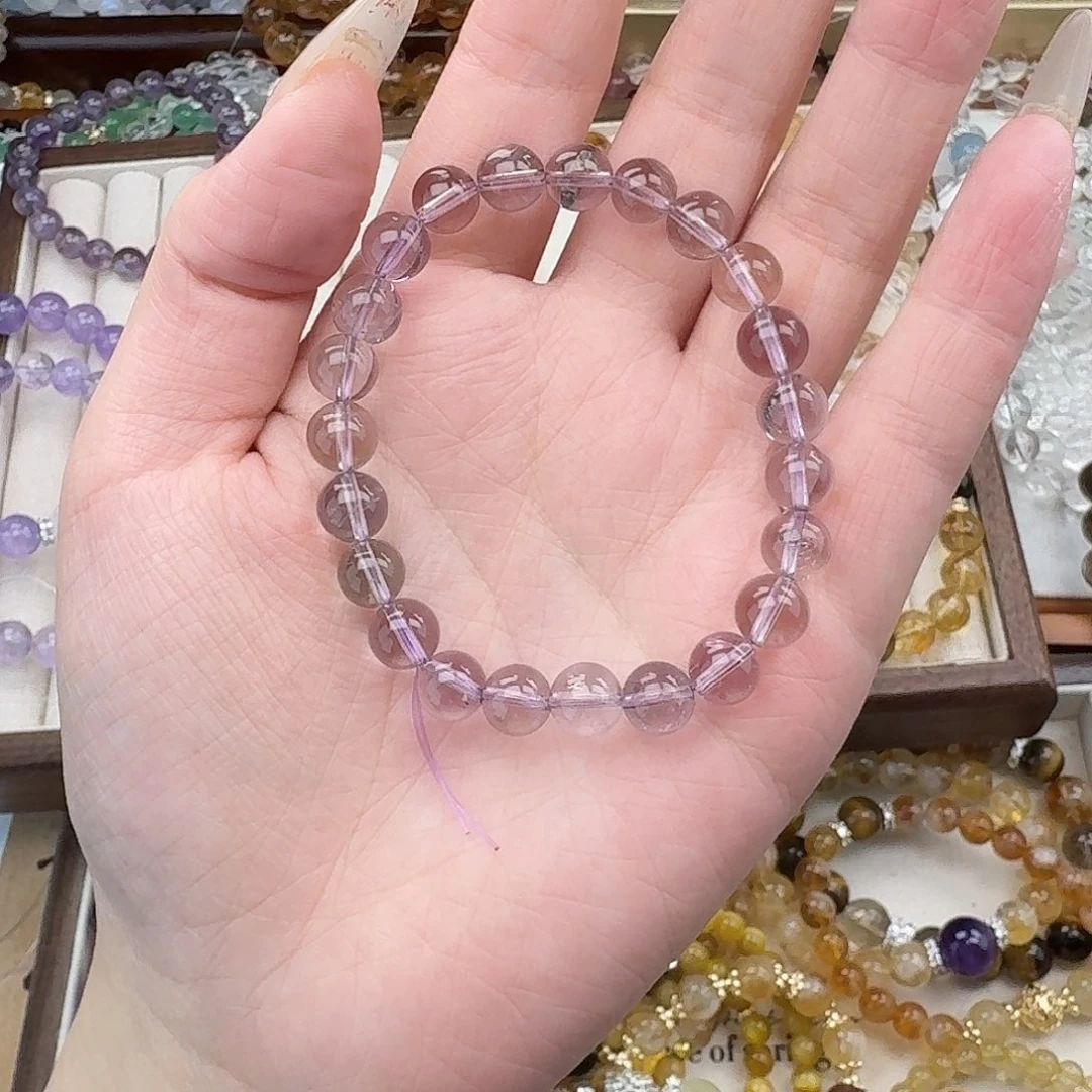 烟晶手链银S925镶嵌好