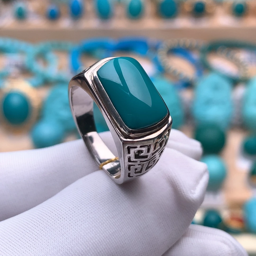 ꧁***꧂绿松石银S925镶嵌珠宝奇石