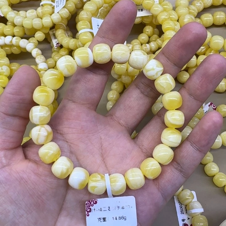 光***孙手串琥珀未镶嵌蜜蜡精工老型