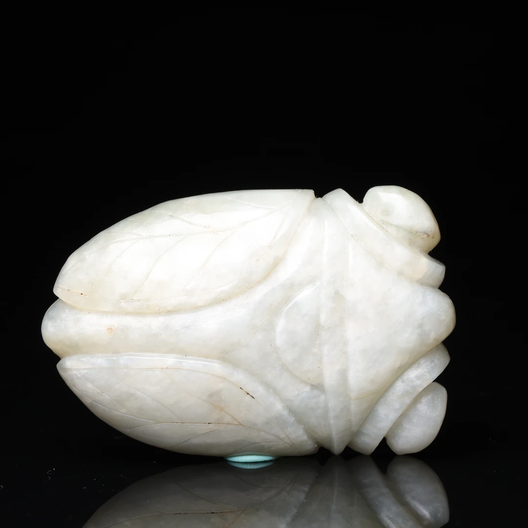 旧藏和田玉玉蝉花件-NX