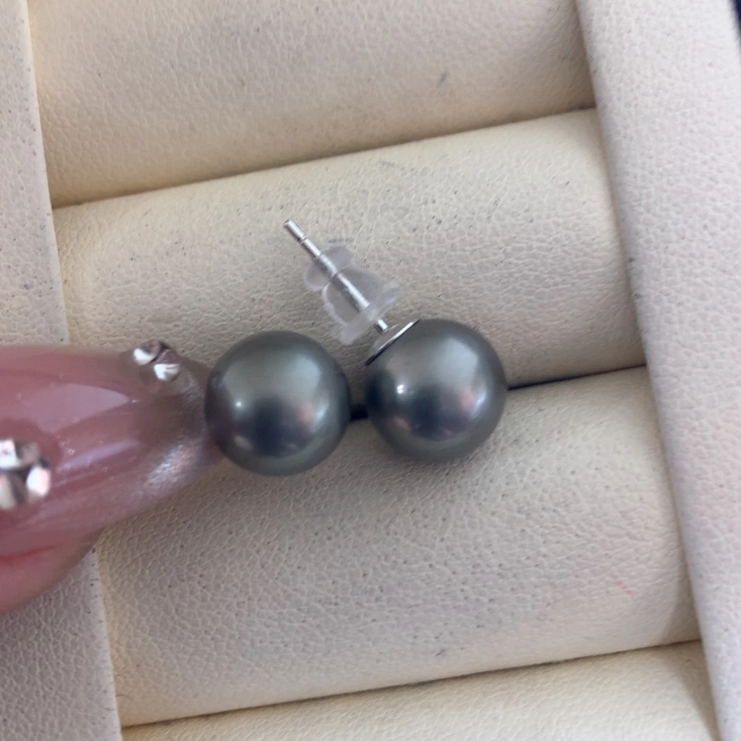 海水珍珠耳饰银S925镶嵌