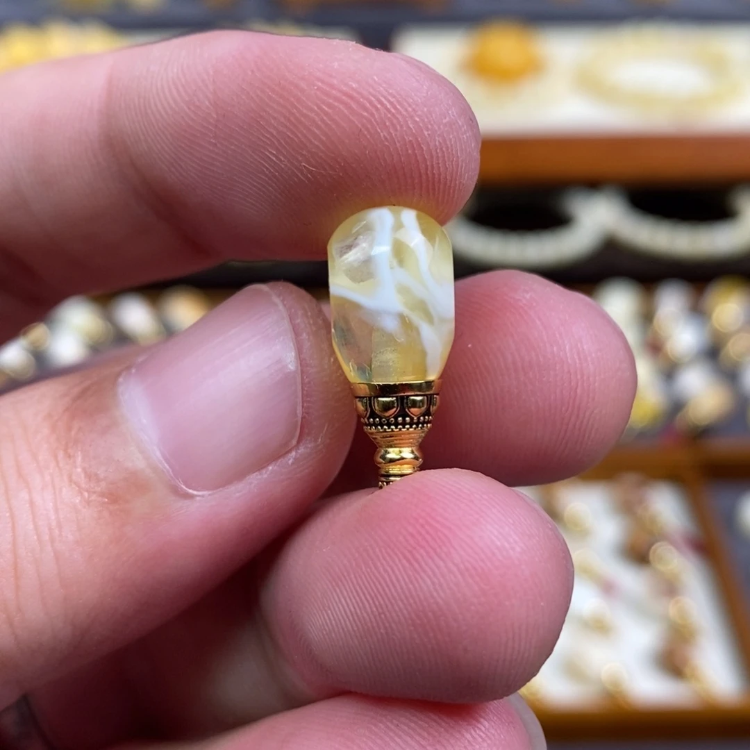 蜜蜡未镶嵌裸石配饰三通尺寸8.5