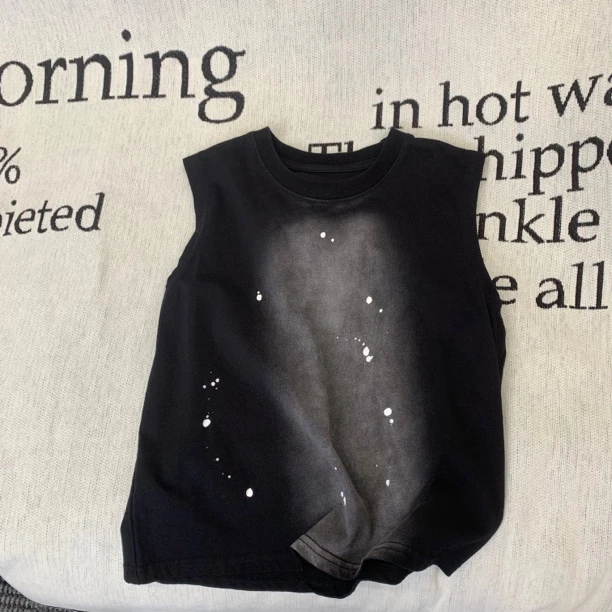 KM PERSONALITY 2025 新款 夏季儿童韩系潮酷背心 5162