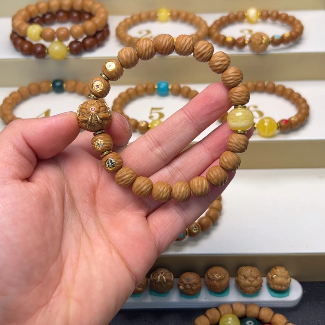 猴头核桃吊坠嗯*嗯云锦四标单颗 原矿配饰出10原色