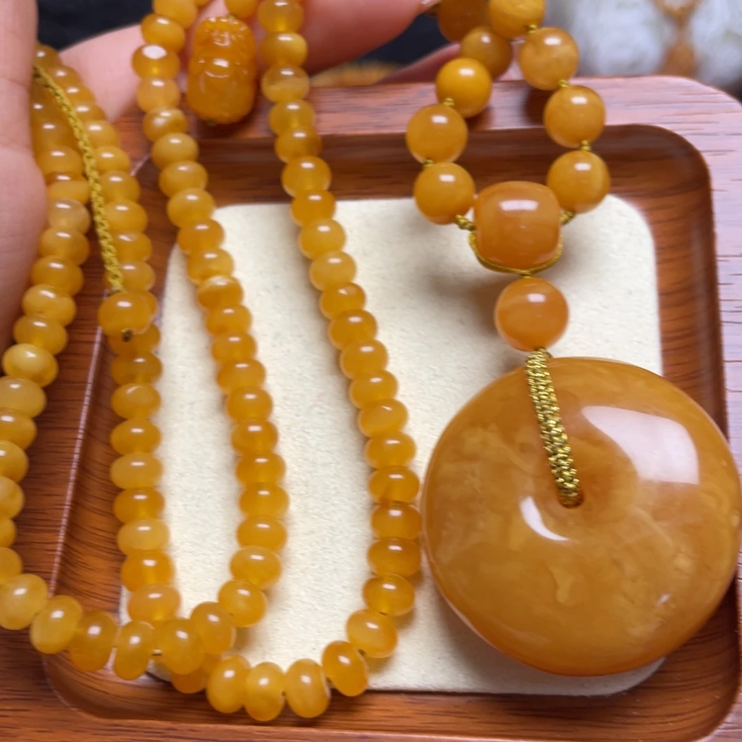蜜蜡未镶嵌颈饰项链