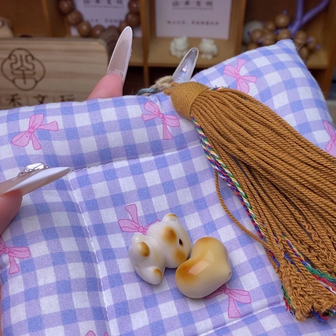 ╰****猴头核桃吊坠爱心熊金流苏