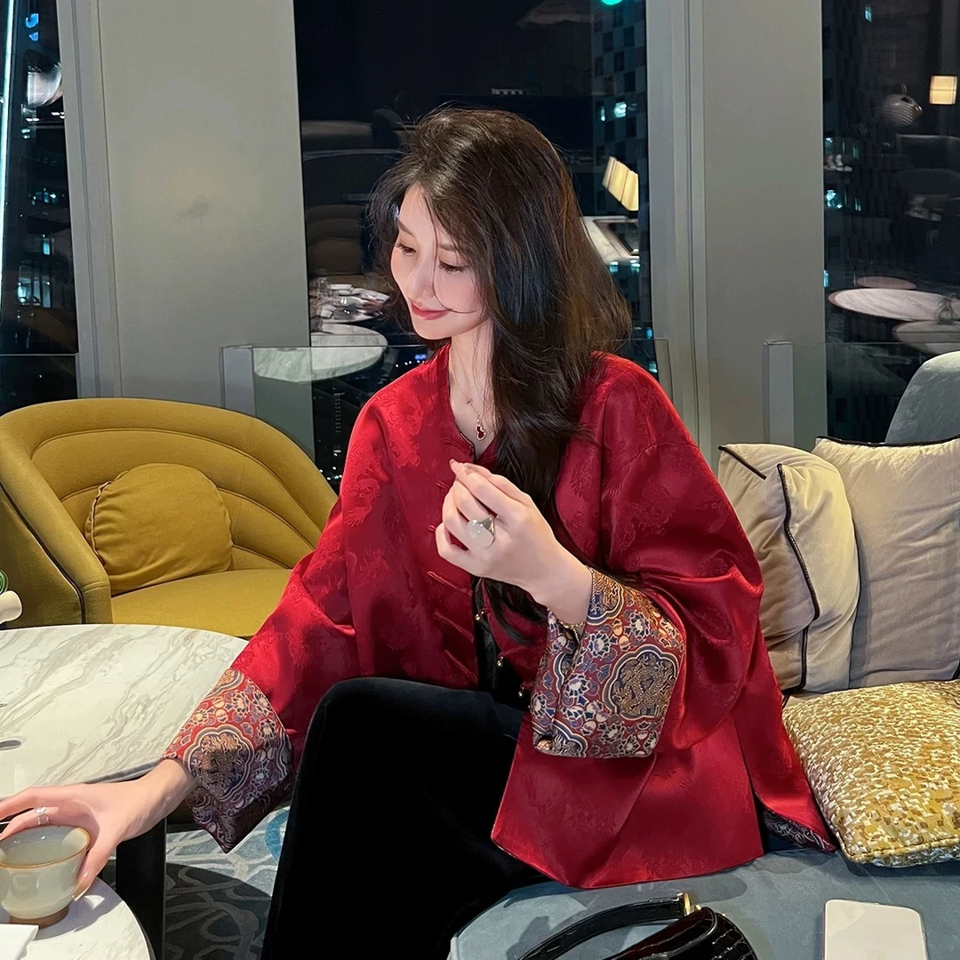 大尺码女装新中式复古国风外套女2025春夏新款胖mm高级气质上衣外