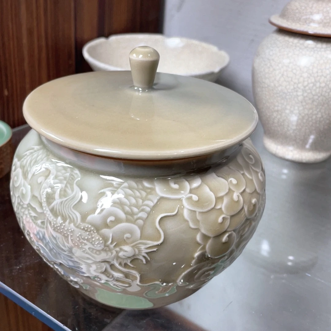 微瑕青瓷茶具杯子