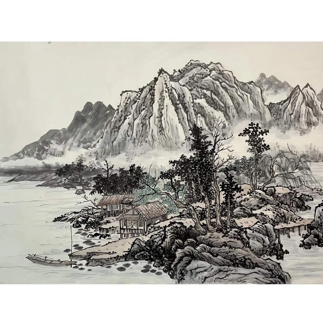 【辽拍】V240226-4-17《山水》（2.2平尺) 纸本镜片 zw