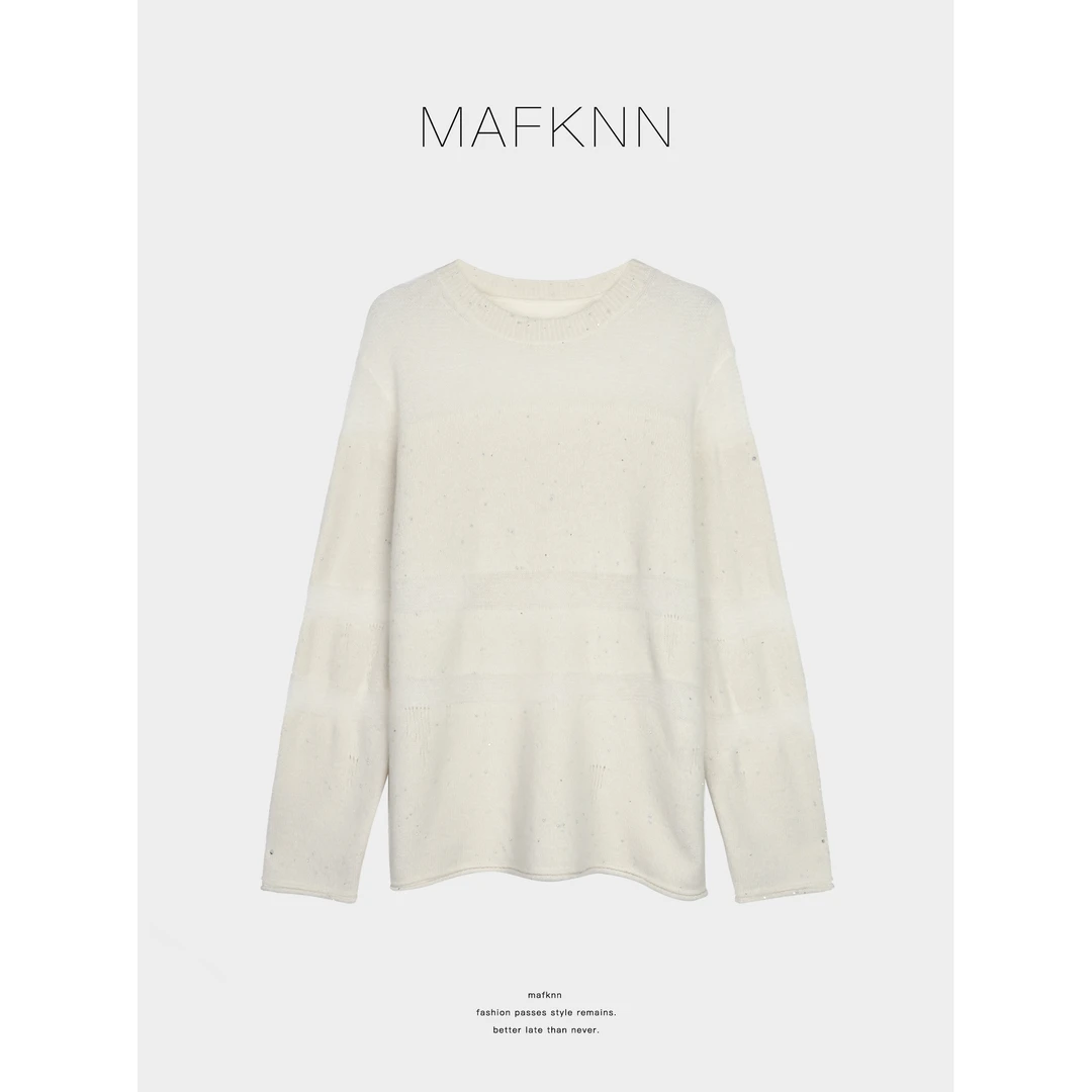 MAFKNN/玛肯时尚休闲简约纯色百搭秋冬绵羊毛毛衣MK13495