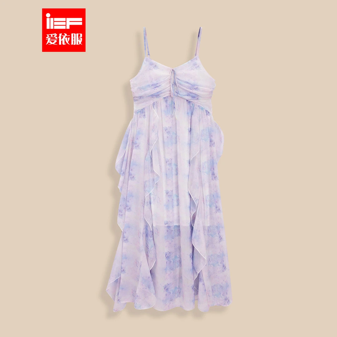 IEF/爱依服2025新款夏季洋气梦幻仙气碎花梭织吊带公主长裙