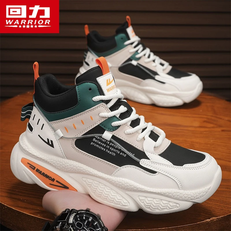 回力正品男鞋2025新款冬季防水运动休闲老爹鞋子皮面爆款厚底潮鞋