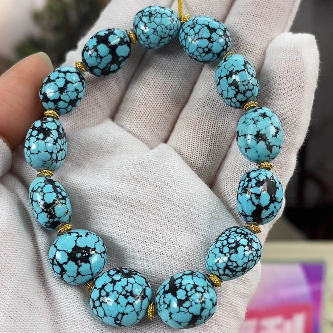 绿松石18K金镶嵌珠宝奇石