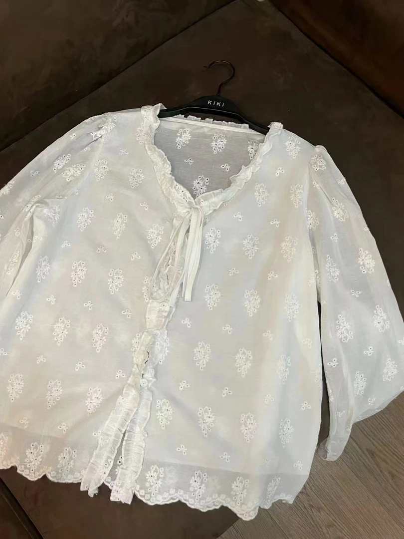 鑫燃Kiki 法式提花刺绣衬衫 9070-1 KIKI