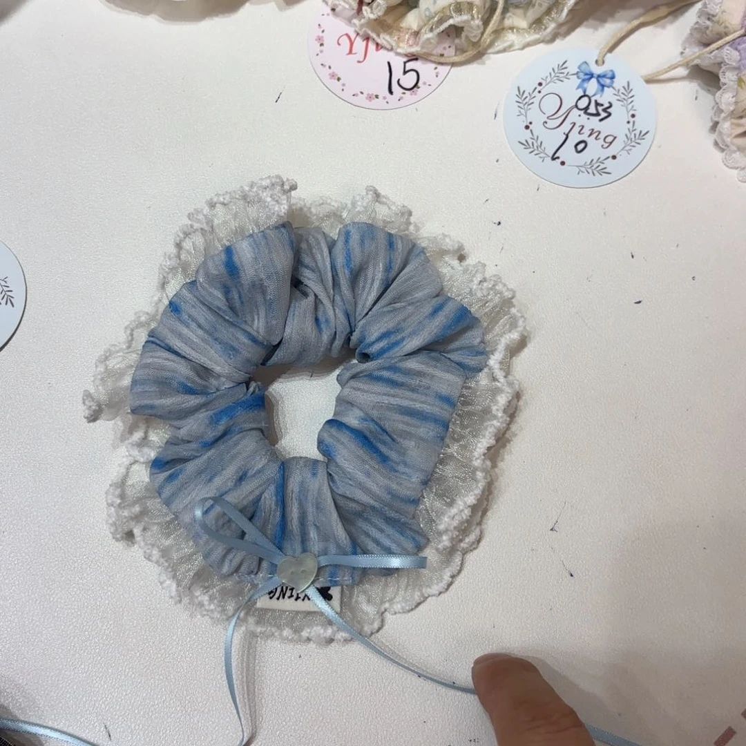 布艺非金属蓝色白边