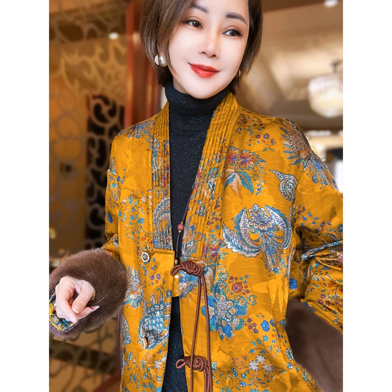 【金华雨露】桑蚕丝内胆填充棉服新中式女装设计款精致上衣25101630