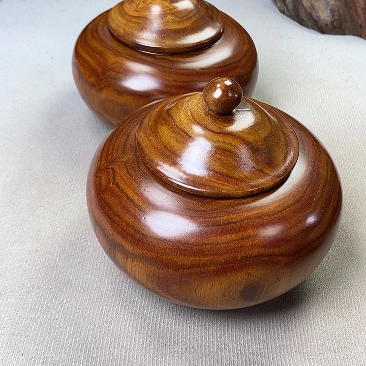 龙***傲越南黄花梨茶叶罐一对