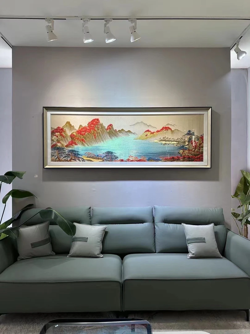 【鸿运当头】高端刺绣织锦秀客厅沙发背景墙挂画