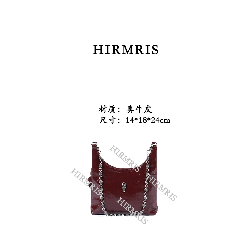 HIRMRIS手工真皮包550609-安哥拉红 克红