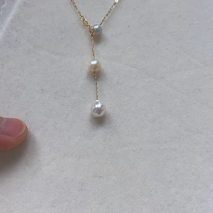 海水珍珠银S925镶嵌套链