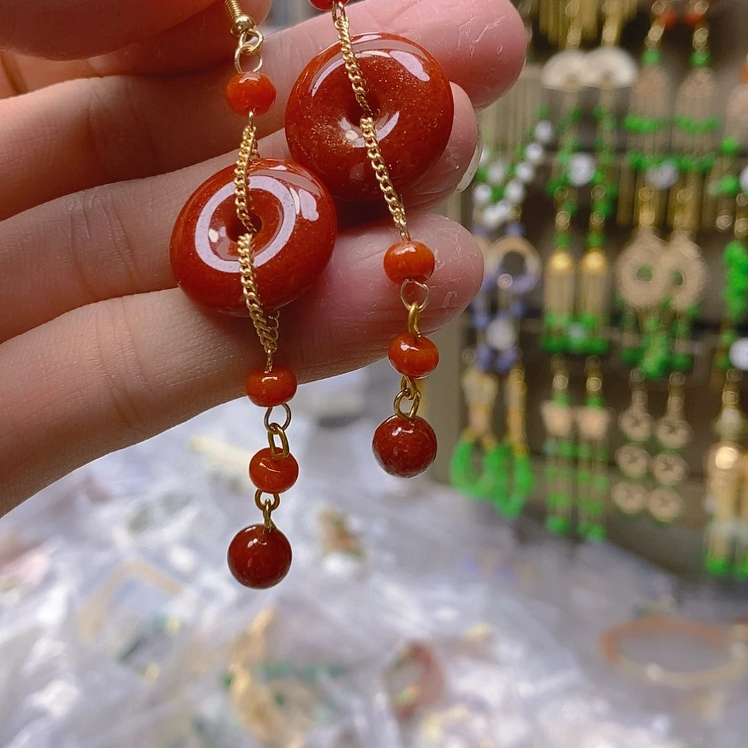 翡翠合金耳饰翡翠