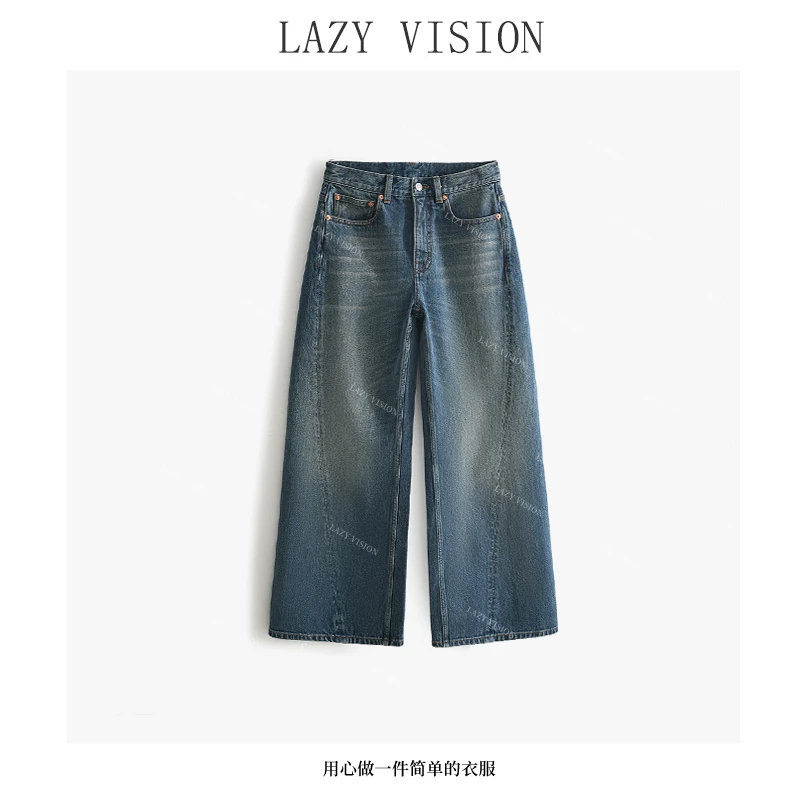 LAZYVISION【飞行者】早春新款土耳其进口阔腿牛仔裤ZMD-24106小小