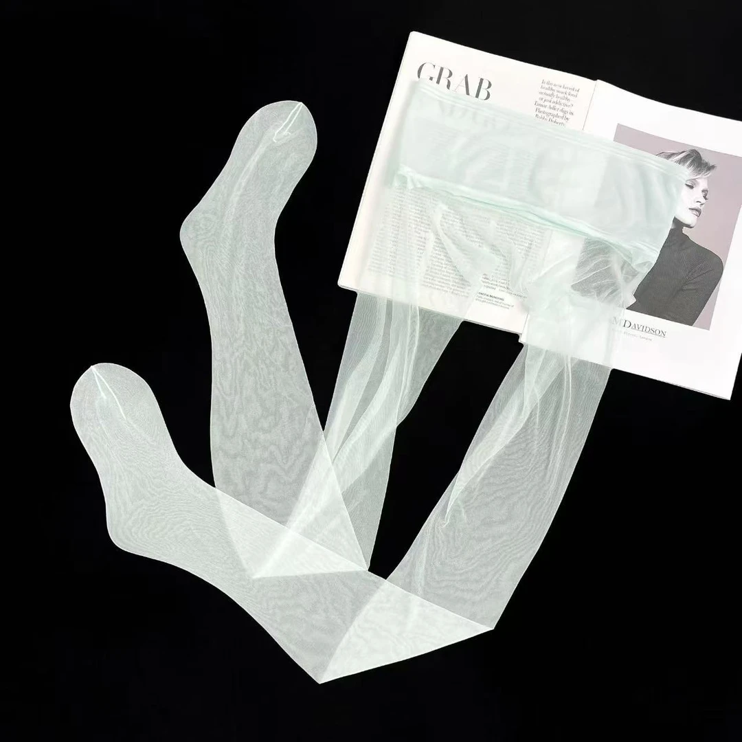 牛奶般丝滑【融化】系列无缝档网纱腰线舒适丝袜全透明带脚型女裤袜