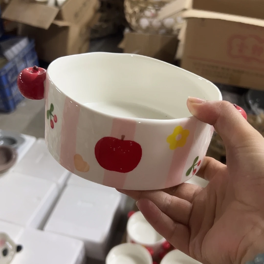 瓷微瑕苹果双耳一个