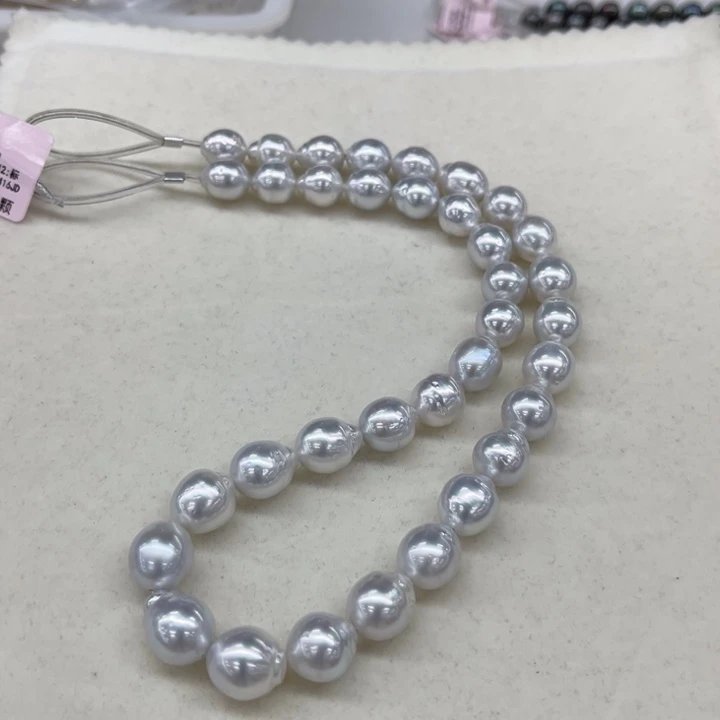 项链未镶嵌海水珍珠银蓝9-12mm