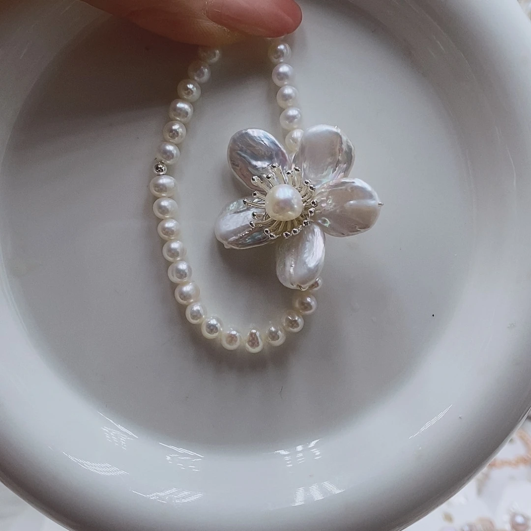 淡水珍珠耳饰银S925镶嵌