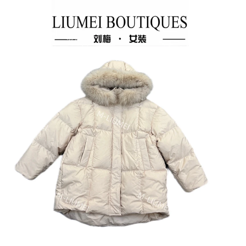 A2509刘梅家狐狸毛领羽绒服