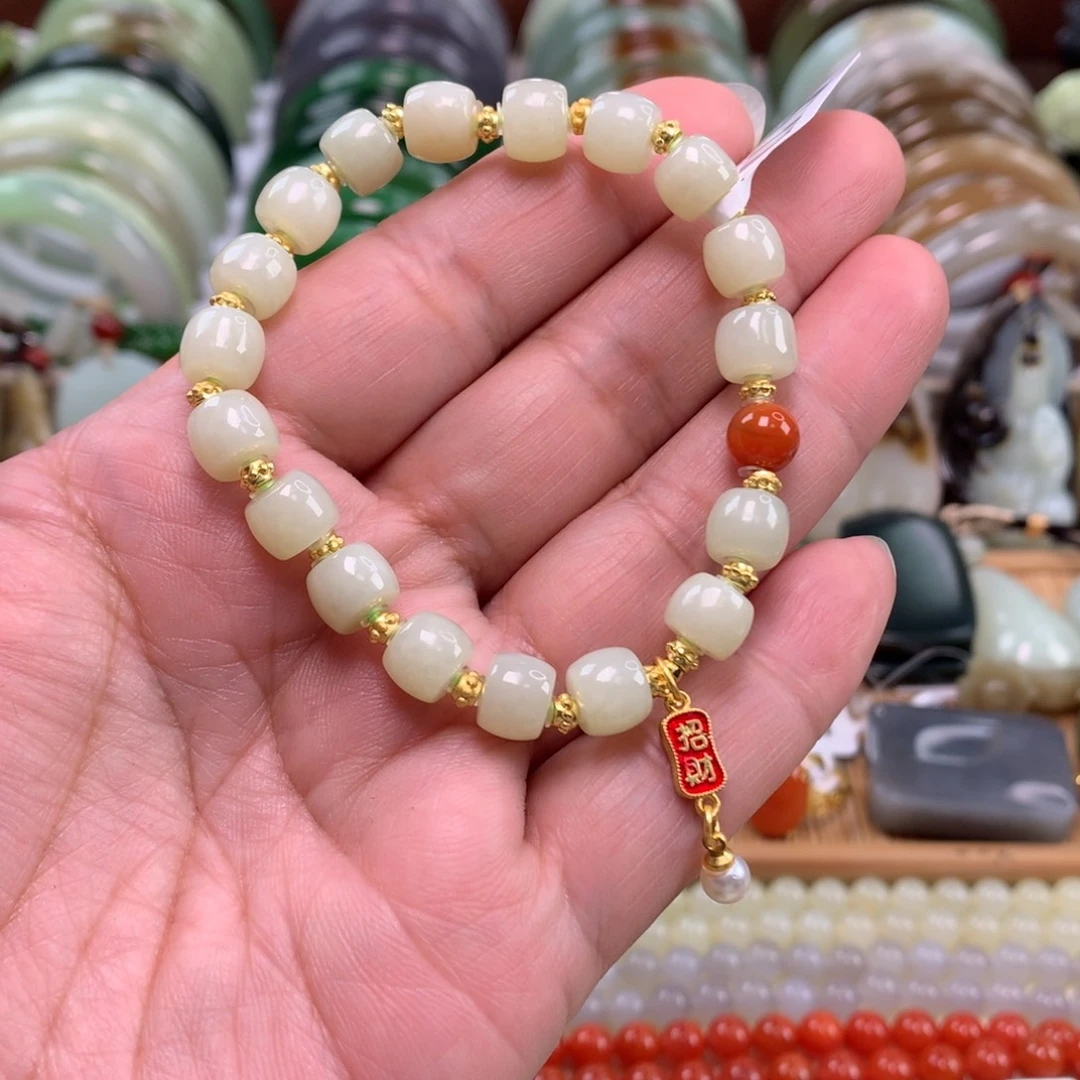 和田玉未镶嵌手链卡0.7