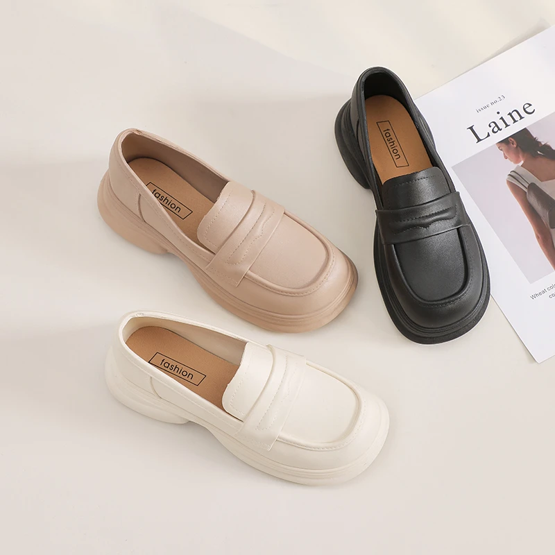 厚底防水乐福雨鞋2025新款高级女鞋增高鞋子英伦塑胶防滑一脚蹬