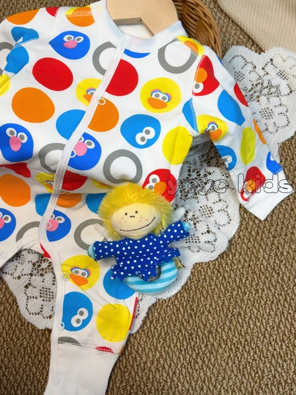 yoyo kids｜宝宝双层纯棉连体衣婴童长袖爬服高级感撞色